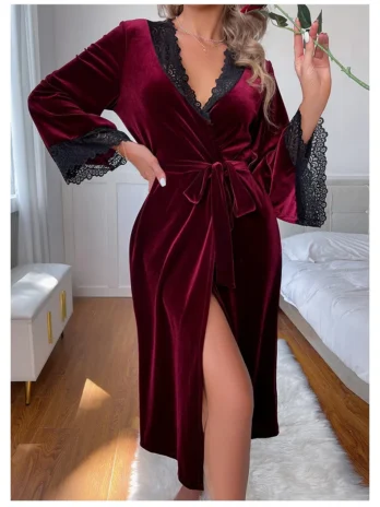Robe de Chambre Femme Velours Luxe