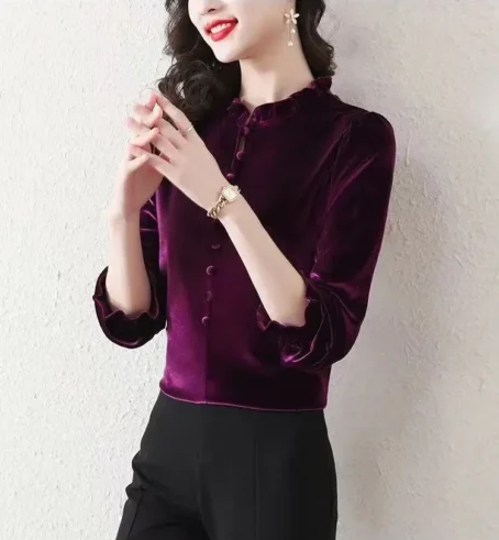 Un chemisier femme velours doux et chic pour briller en toute occasion
