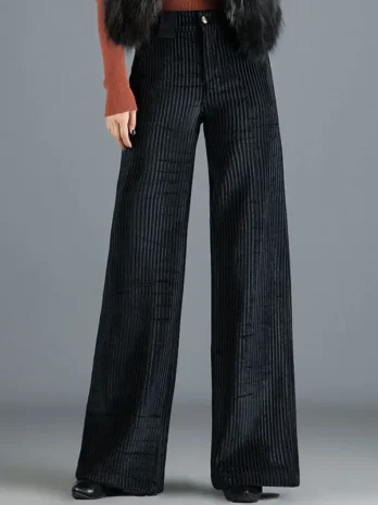 Pantalon Velours Femme Taille Haute