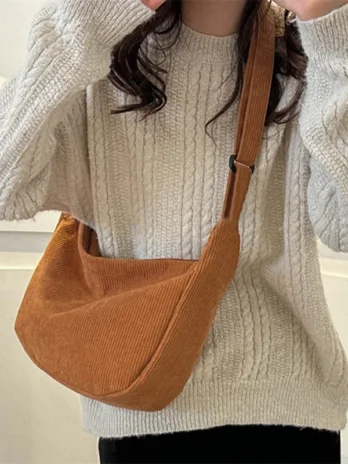 Sac Bandoulière Velours Côtelé