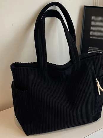 Sac Cabas Velours Côtelé