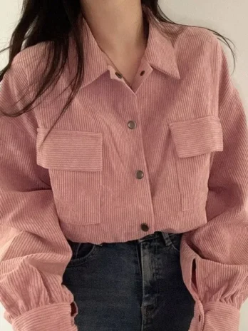 Veste Velours Rose Femme