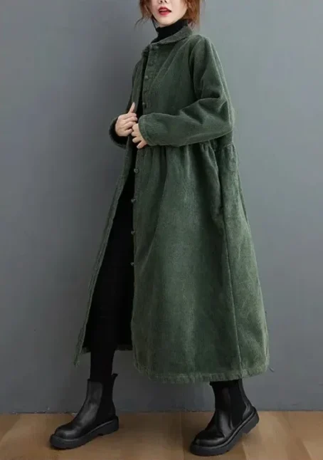 Un manteau long velours côtelé femme, chic et ultra confortable pour un style élégant en toute saison