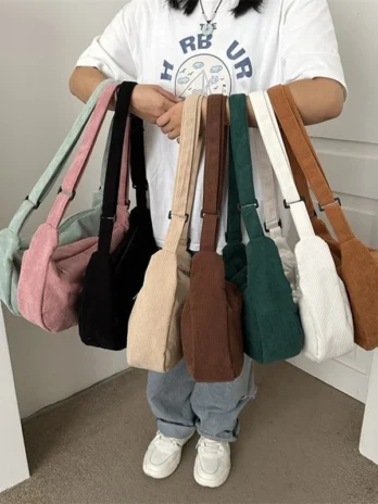 Sac Bandoulière Velours Côtelé