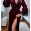 Enveloppez-vous de douceur avec cette robe de chambre femme velours luxe
