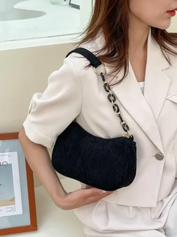 Sac à Main Velours Côtelé