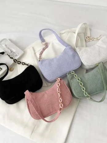 Sac à Main Velours Côtelé