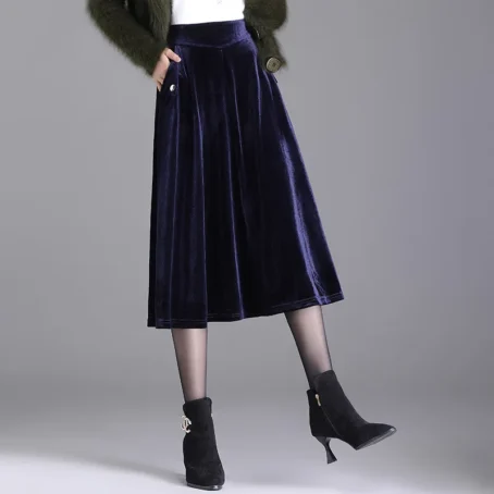 Élégance et douceur réunies : la jupe velours mi-longue pour un style chic et confortable au quotidien !